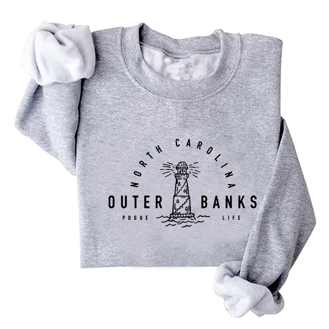 Sweatshirt pour femmes avec motif de phare maritime et coupe décontractée Chic & Stil