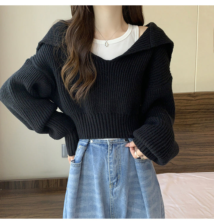 Ladies oversized V neck hoodie sweater Lune London