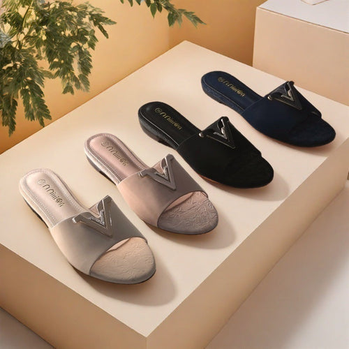 Women Elegant and Comfortable Slides with Jewelry Detail Lune London