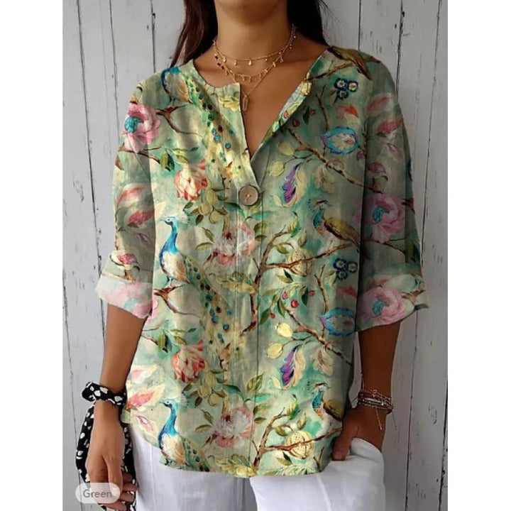 Women's blouse in lightweight and breathable fabric with floral pattern Lune London