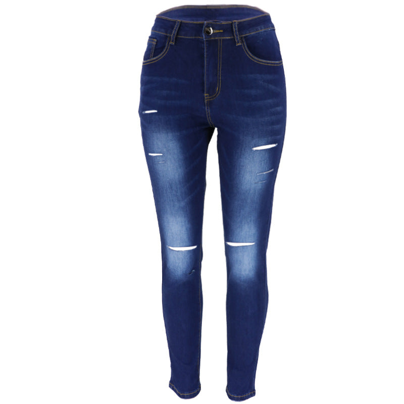 Skinny jeans for women with trendy rips Lune London