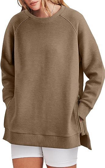 Women's trendy sweatshirt with side zips Lune London