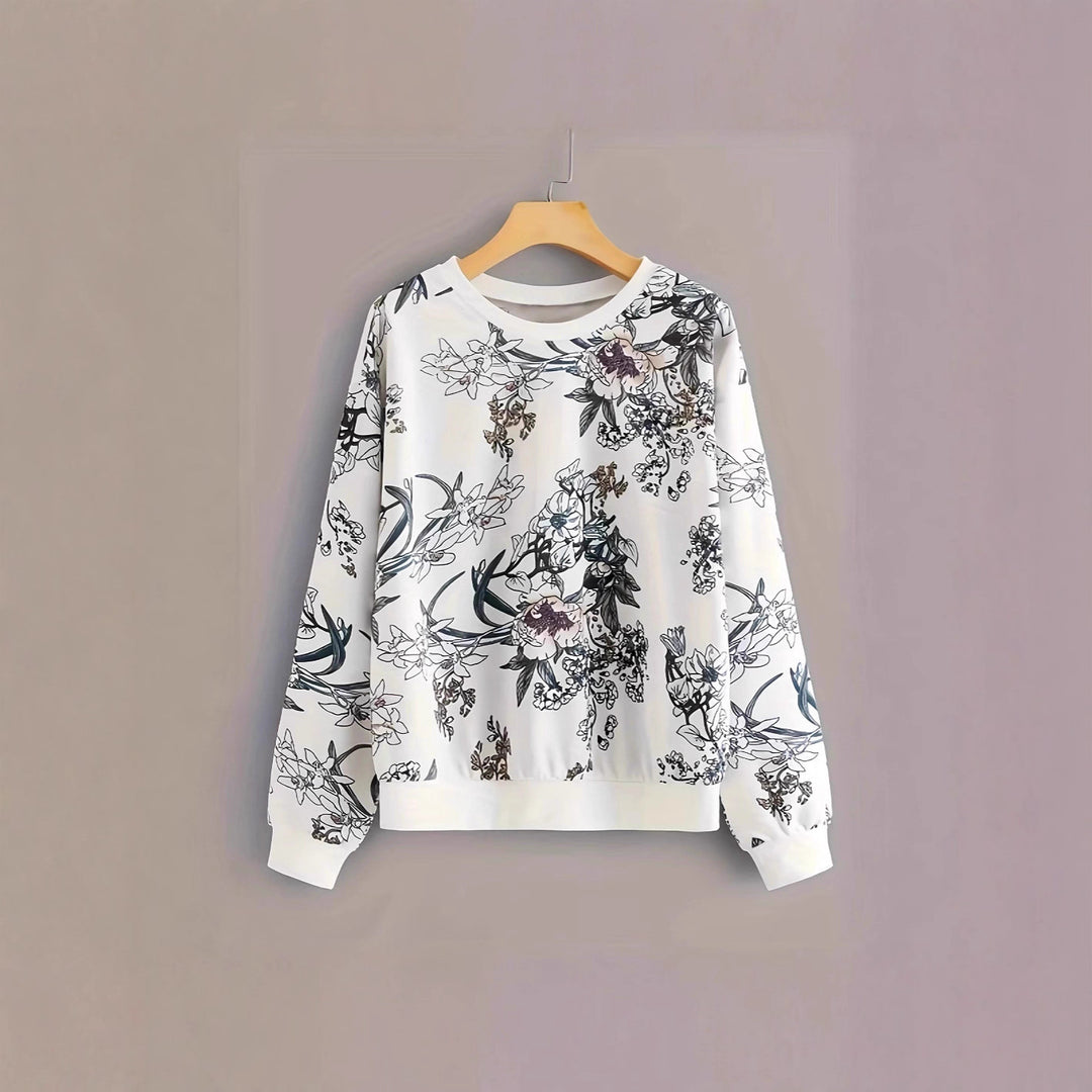 Sweat-shirt femme avec impression florale et coupe décontractée Chic & Stil