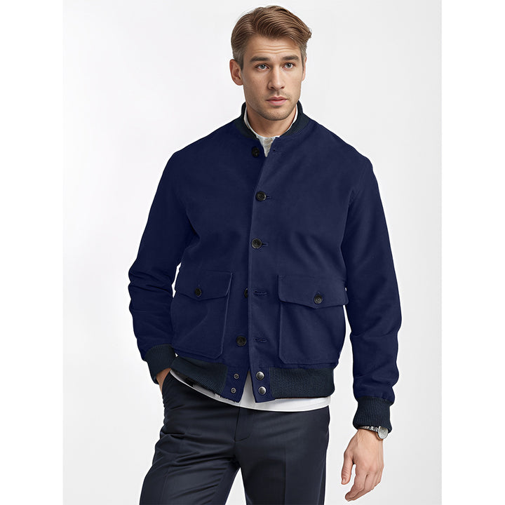 Casual college jacket for men in soft material with practical pockets Lune London