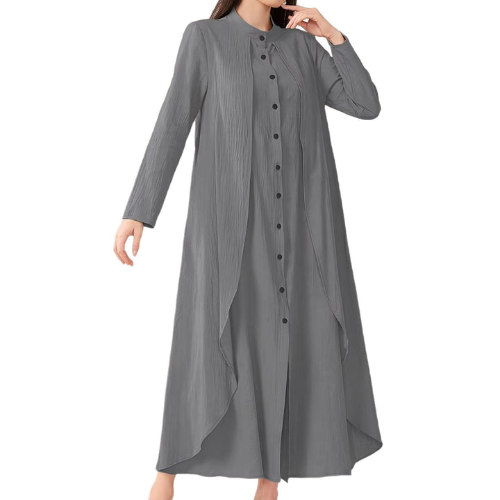 Midi dress for women with a fluid cut and button placket Lune London