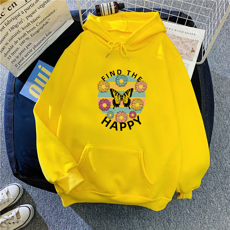 Women's hoodie with floral design and inspirational print Chic & Stil