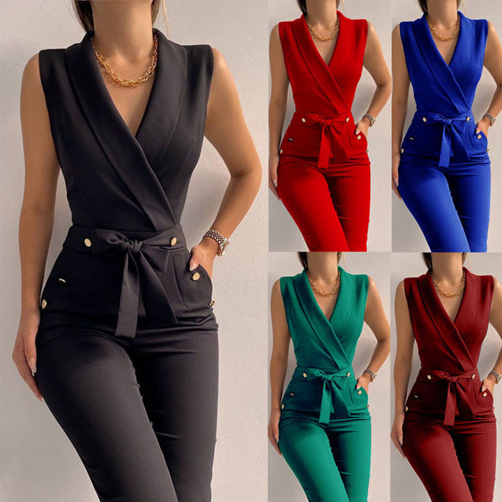Dress women's with belt at the waist and elegant buttons Lune London