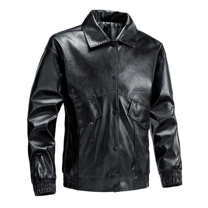 Trendy leather jacket for men with practical pockets and elastic cuffs Lune London