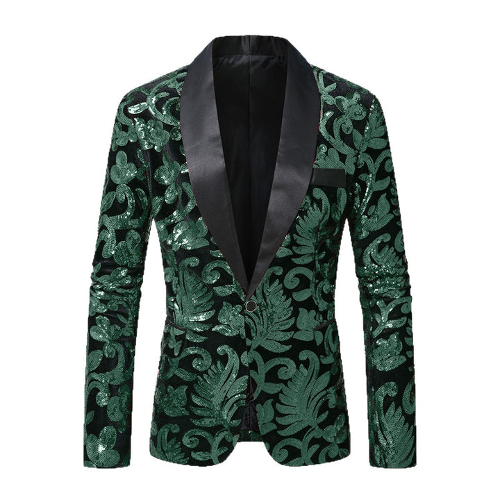 Elegant sequin blazer for men with luxurious floral design Lune London