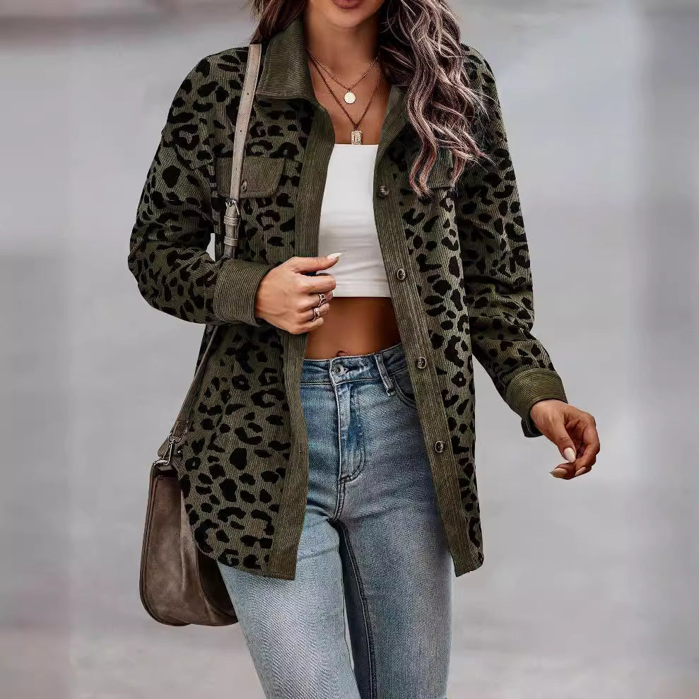 Casual linen jacket for women in animal print Lune London