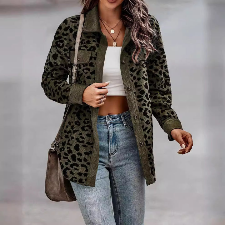 Casual linen jacket for women in animal print Lune London