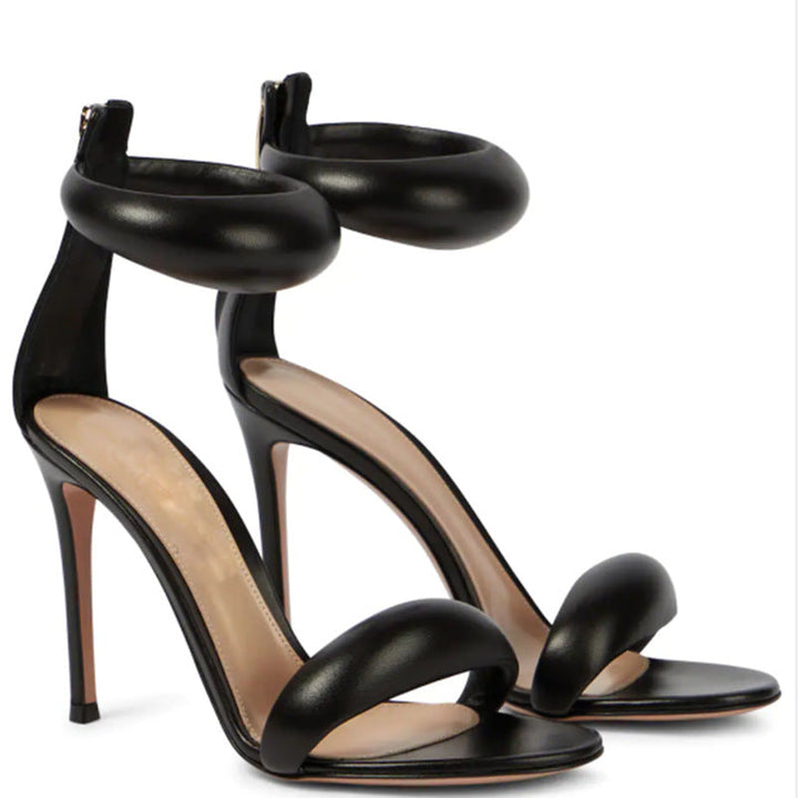 Ladies High Heel Strap Sandals with Anklet Strap Lune London