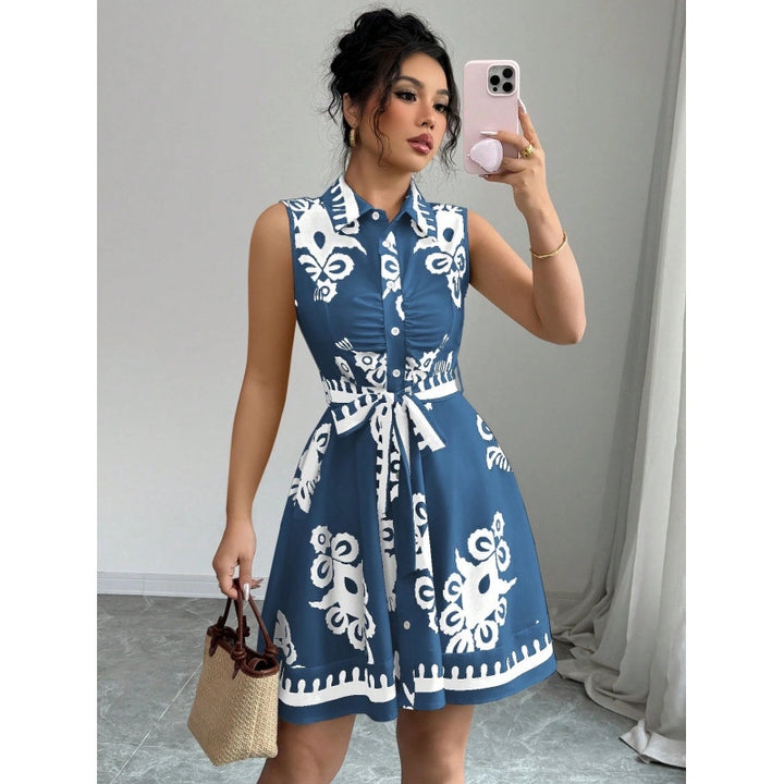 Shirt dress for women with tie belt Lune London