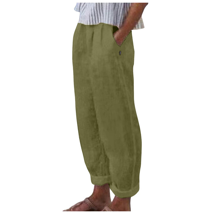 Comfortable linen trousers for women with a relaxed fit and side pockets Lune London