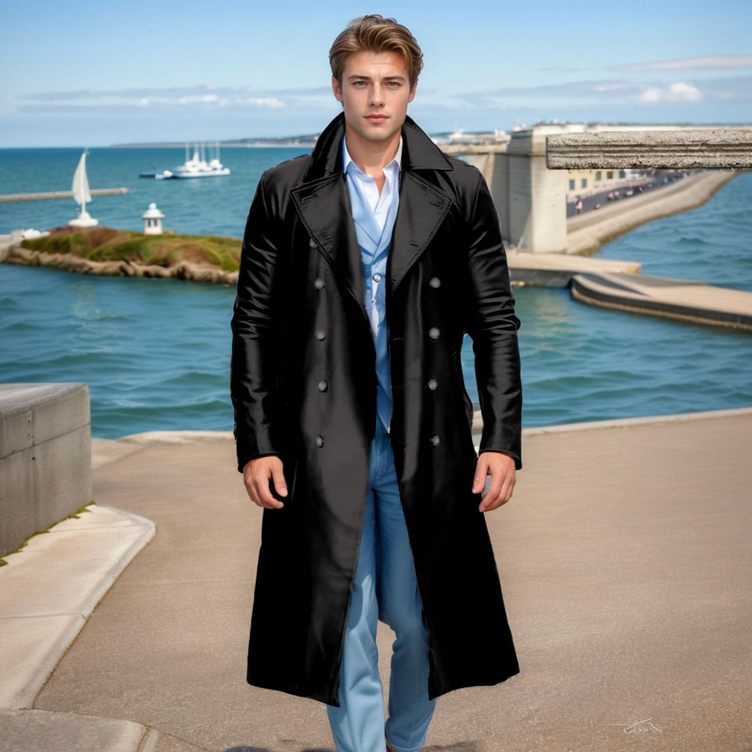 Men's Elegant and Shiny Trench Coat Lune London