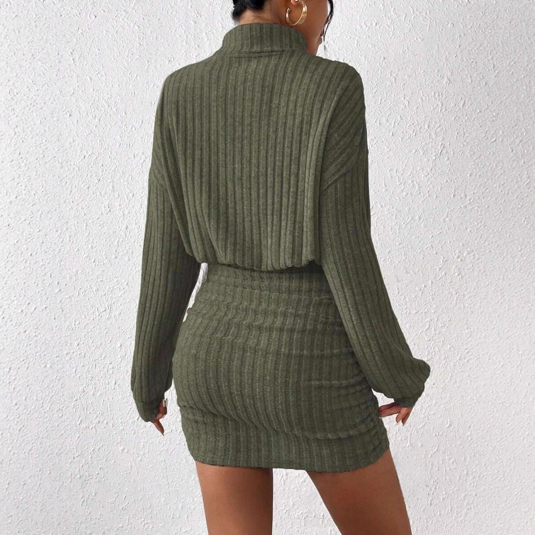 Knit sweater with high collar for women and Lune London skirt