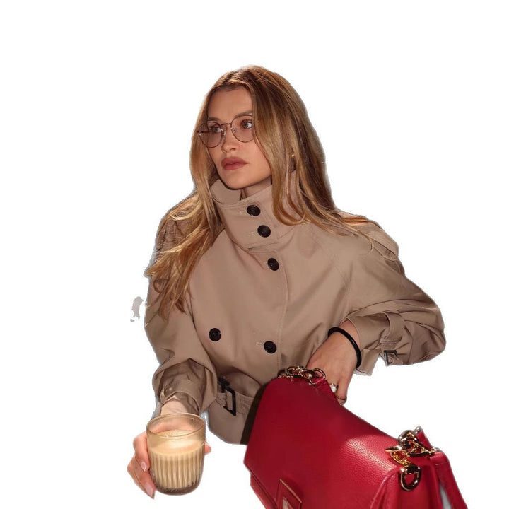 Trendy trench coat for women with innovative cut and practical details Lune London