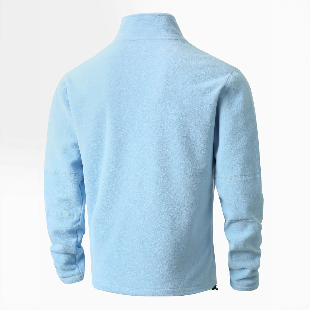 Men's Fleece Pullover with practical zip elements and high collar Lune London