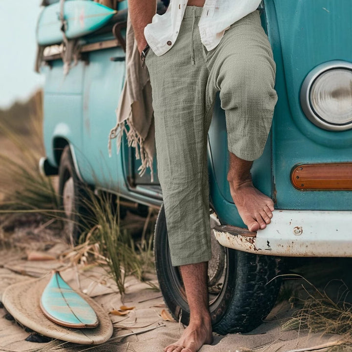 Chino pants for men with a relaxed fit and elastic waistband Lune London