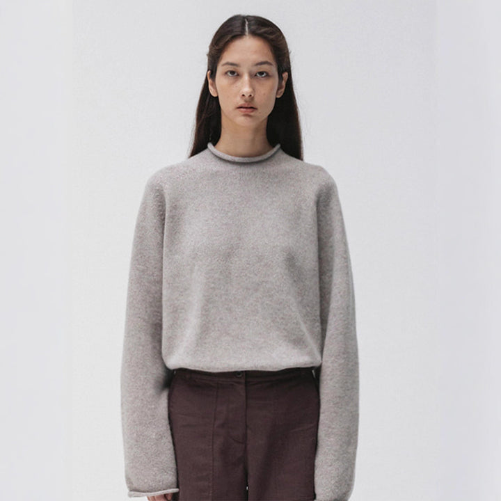 Pull en maille confortable à col montant pour femme Chic & Stil