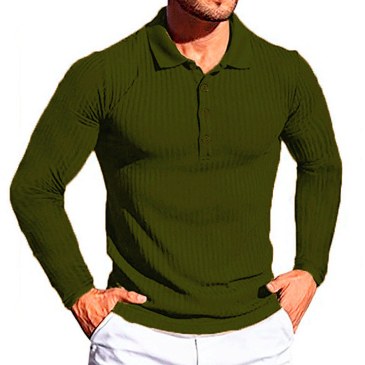 Lune London textured long-sleeve polo shirt for men