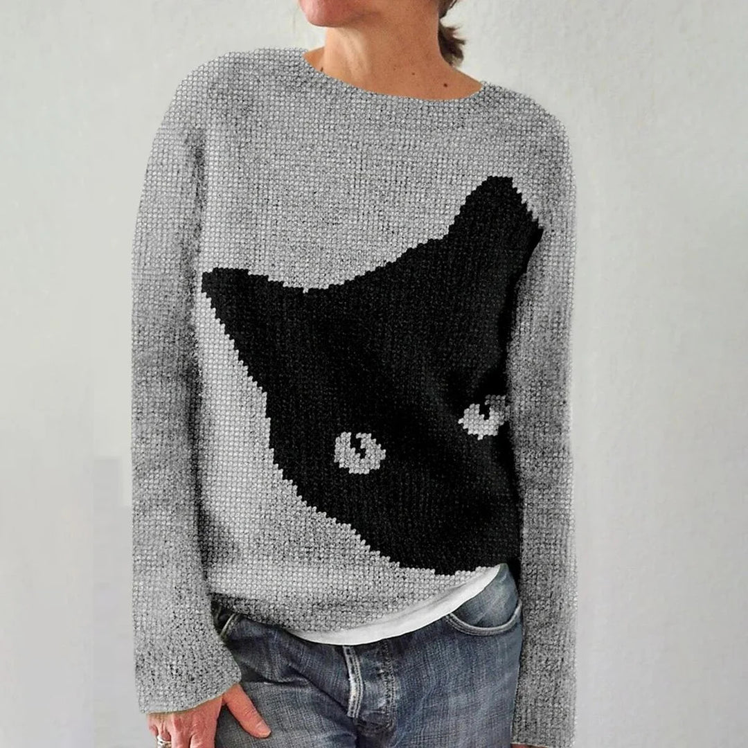 Pull en tricot doux pour femmes avec une broderie unique de flocon de neige Chic & Stil