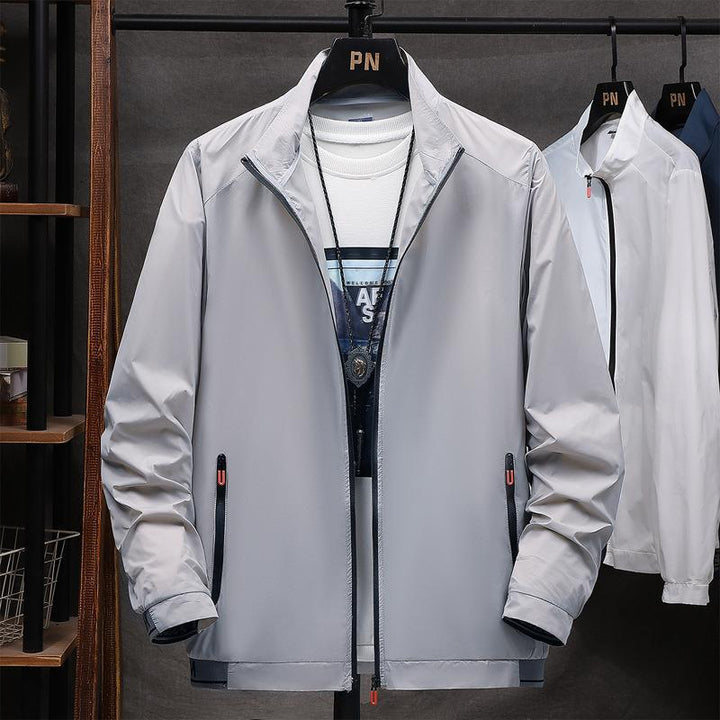 Lightweight transitional jacket for men waterproof with practical zip pockets Lune London