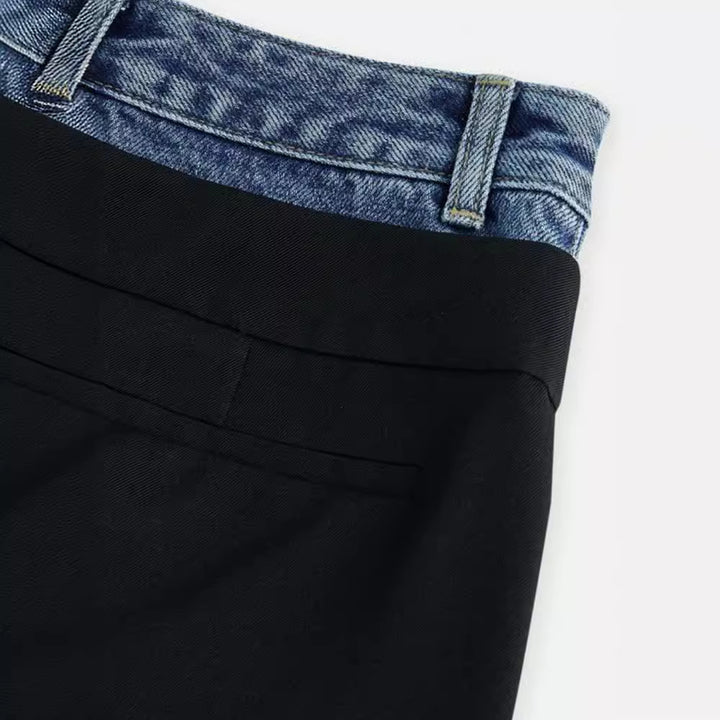 Pantalons en tissu taille haute à coupe large pour femmes Chic & Stil