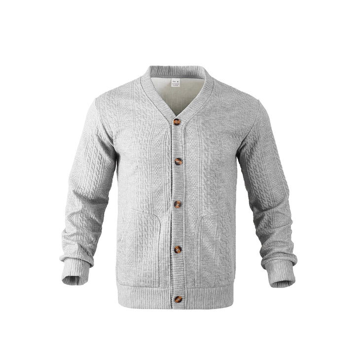 Men's knitted cardigan with creative cable pattern Lune London