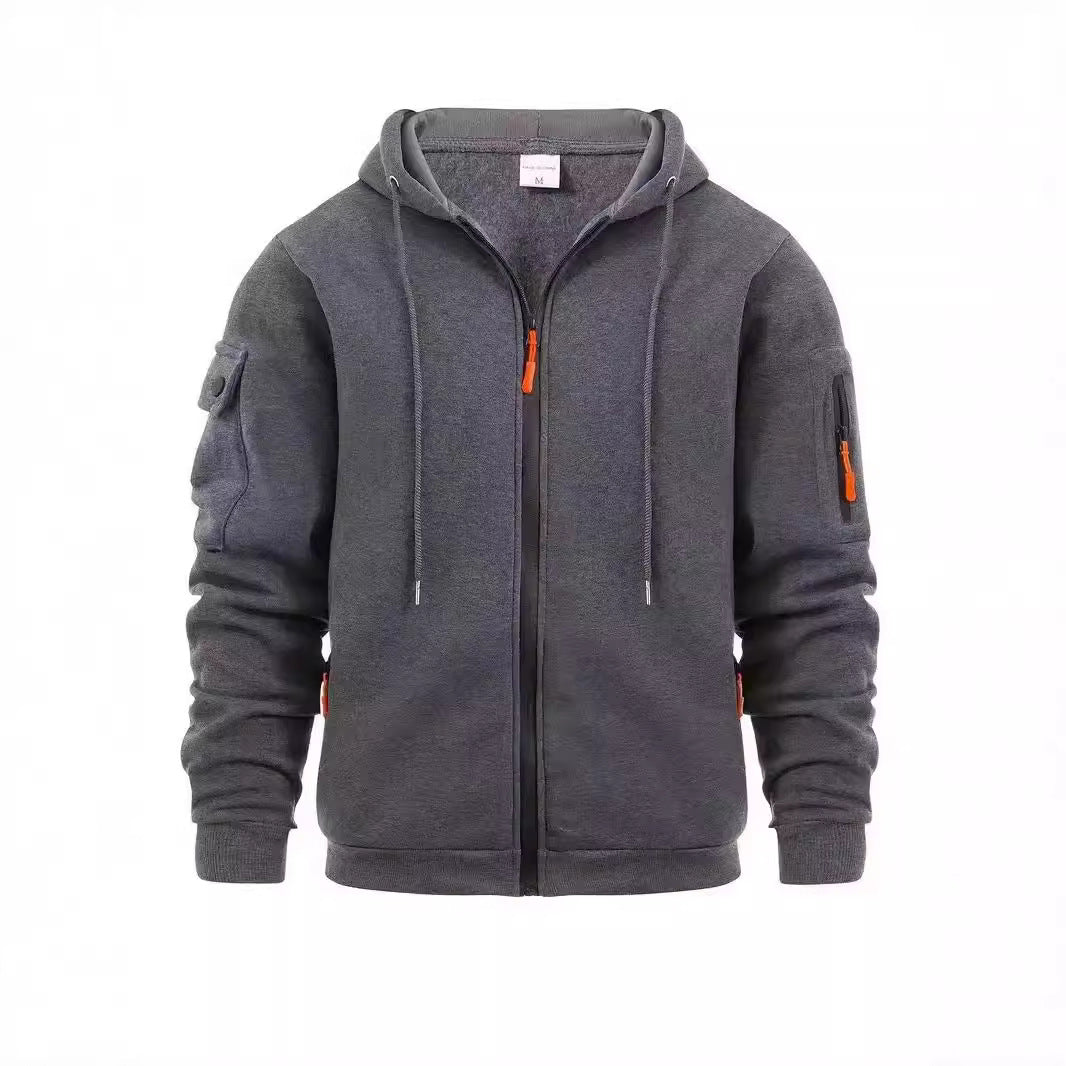 Men's functional hoodie jacket with practical zip pockets Lune London
