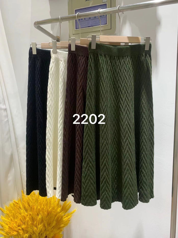 Jupe midi élégante pour femmes avec motif en chevrons texturé Chic & Stil
