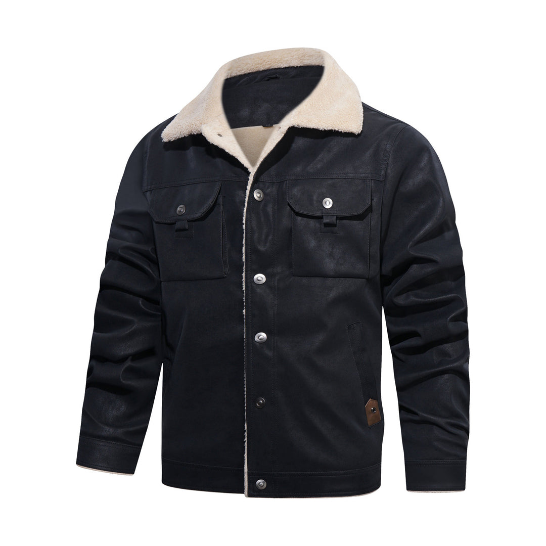 Trendy synthetic leather jacket for men with teddy lining Lune London