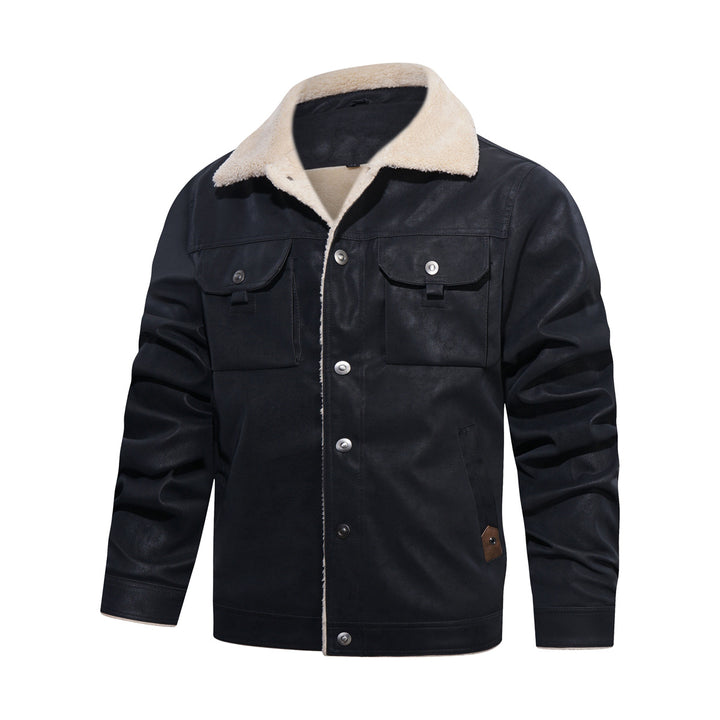 Trendy synthetic leather jacket for men with teddy lining Lune London
