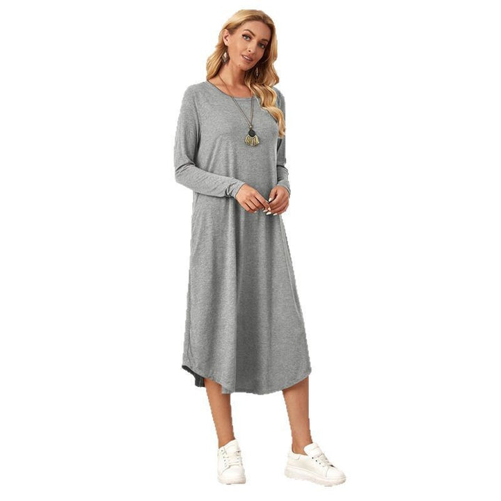 Casual long dress with long sleeves for women with practical pockets Lune London