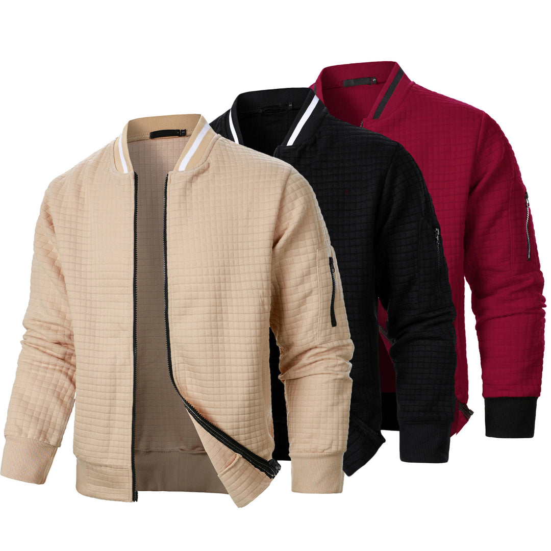 Quilted bomber jacket for men with functional zip pockets Lune London