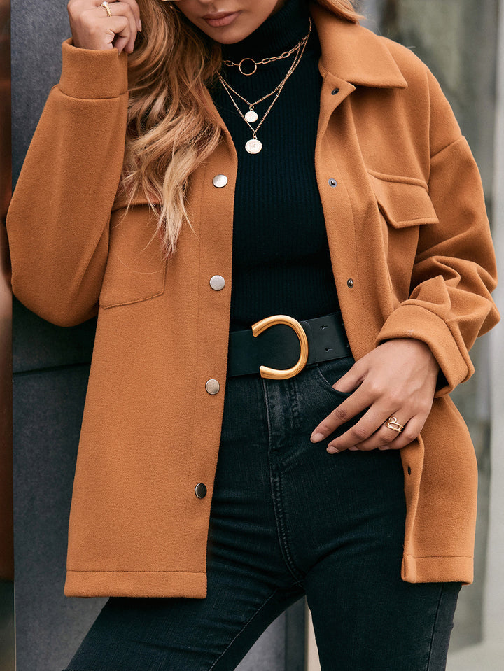 Oversized shirt jacket for women in soft material with practical pockets Lune London