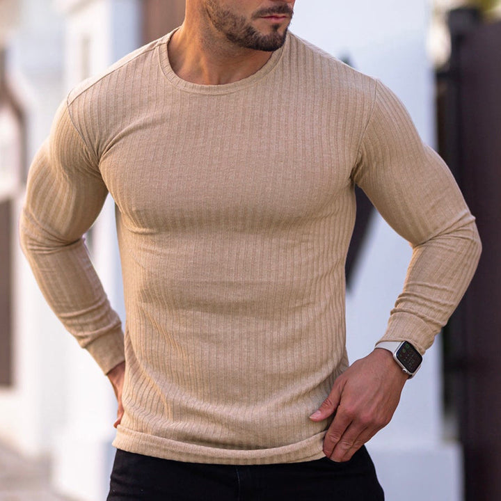 Men Long Sleeve T-Shirt with a fine ribbed structure Lune London