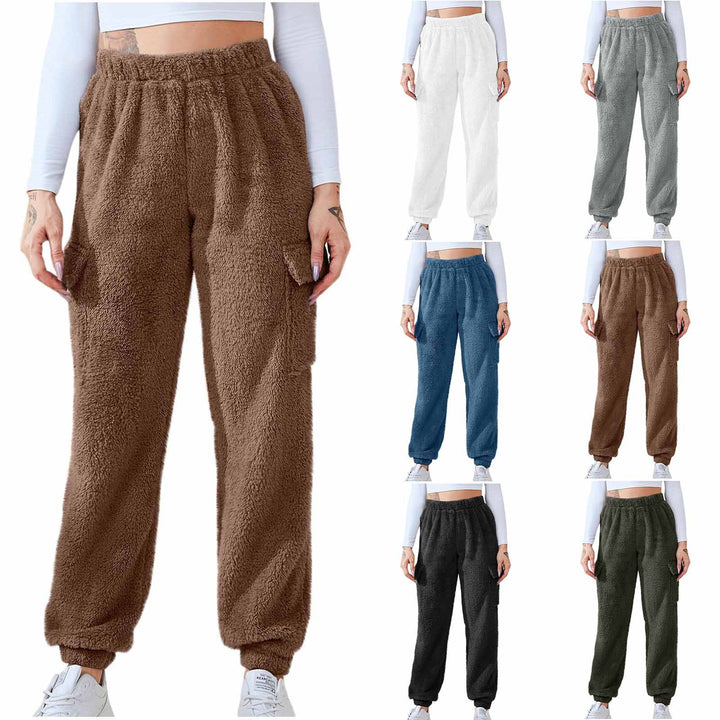 Casual fluffy trousers for women with side pockets Lune London