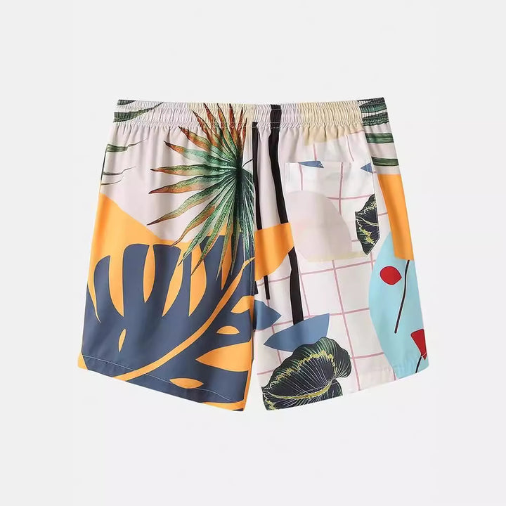 Leisure shirt for men and shorts set with colorful floral pattern Lune London