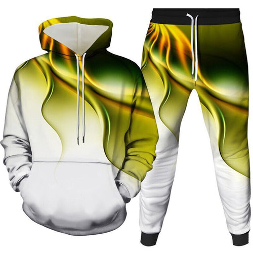 Men's hoodie set and jogger pants with modern graphic print Lune London