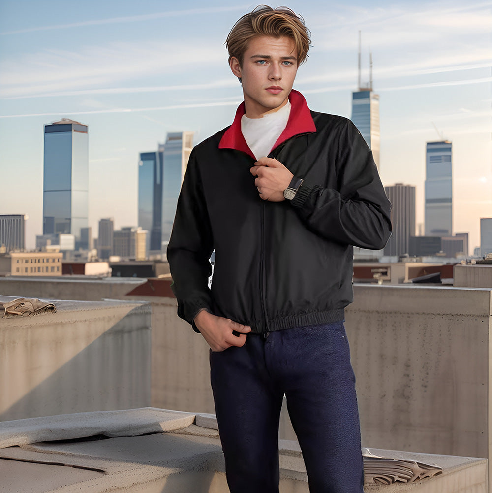Lightweight bomber jacket for men with padded lining and elastic straps Lune London