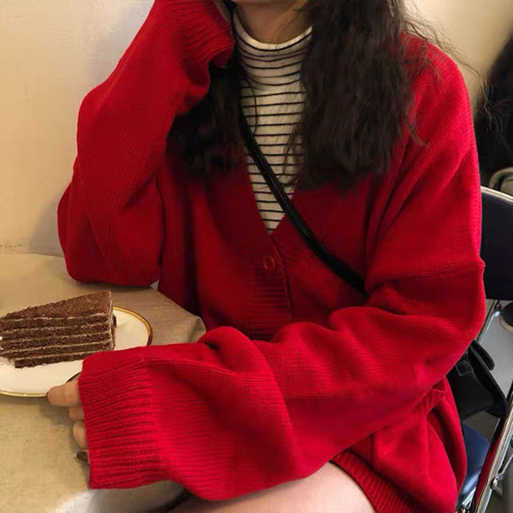 Cardigan en maille décontracté pour femme avec détails de boutons décoratifs et coupe oversized Chic & Stil