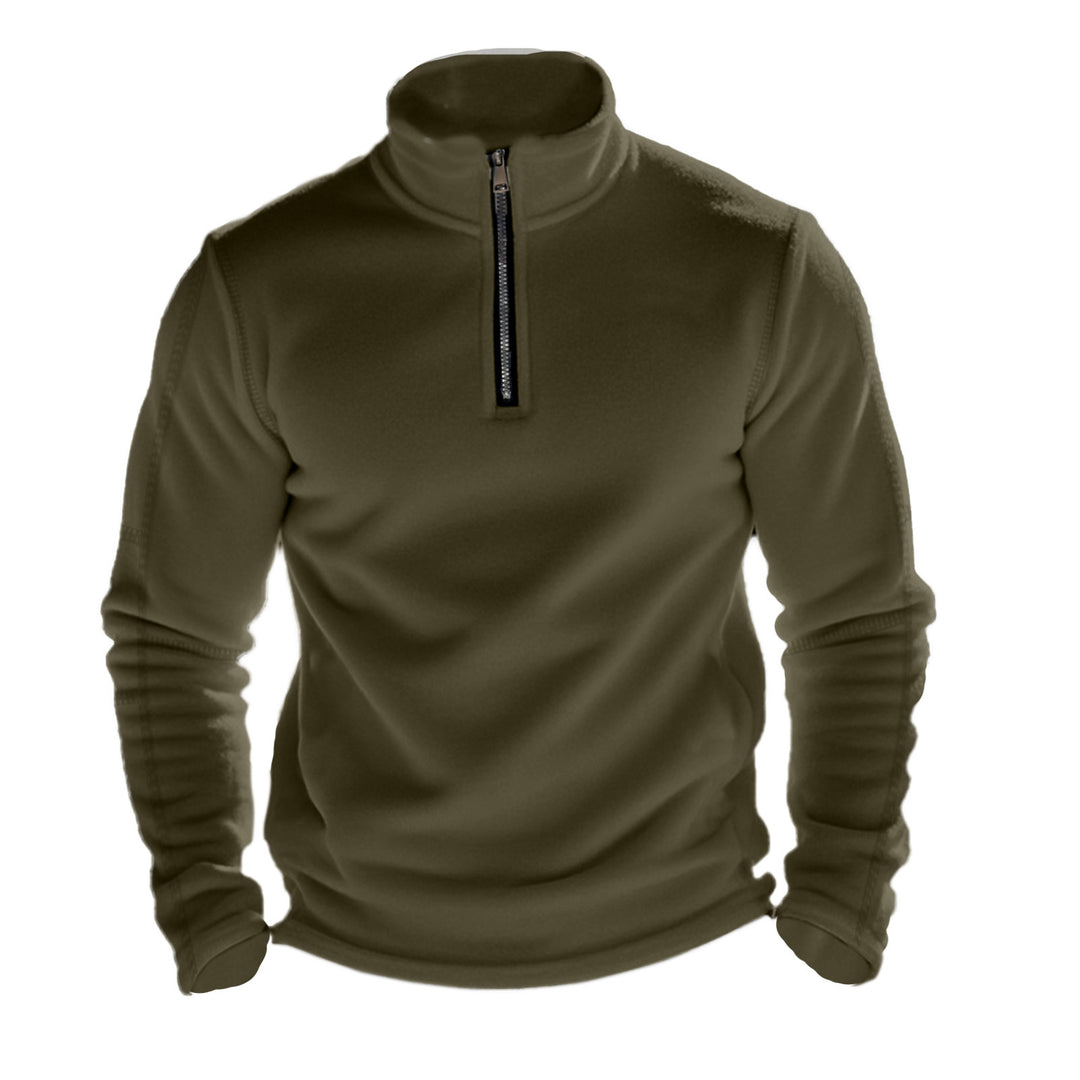 Men's fleece sweater with high collar and practical zip opening Lune London