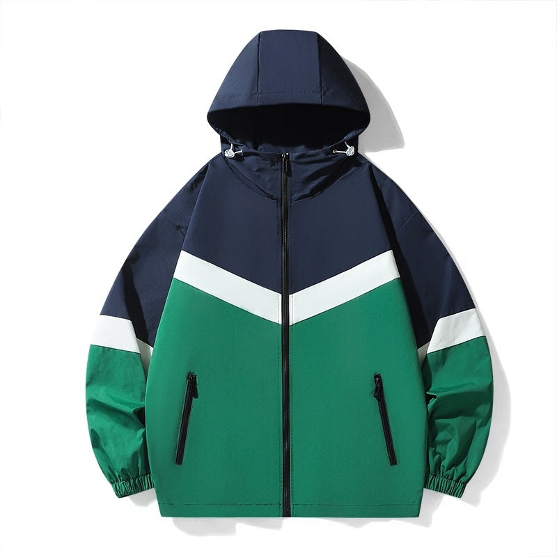 Lightweight transition jacket for men with adjustable hood system and breathable inserts Lune London