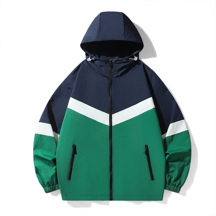 Lightweight transition jacket for men with adjustable hood system and breathable inserts Lune London