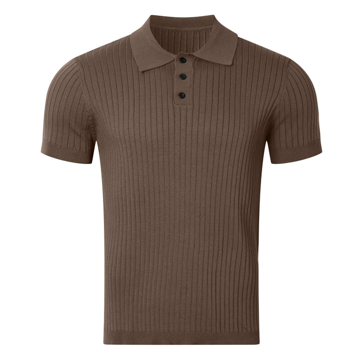 Cotton polo shirt for men with textured ribbed design and elegant collar Lune London