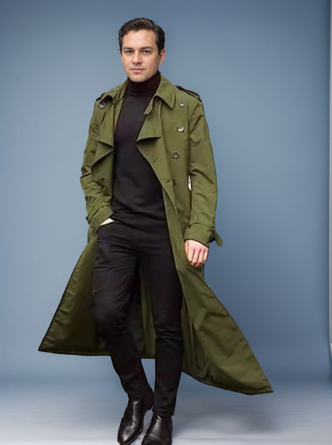 Men Elegant Long Trench Coat Lune London