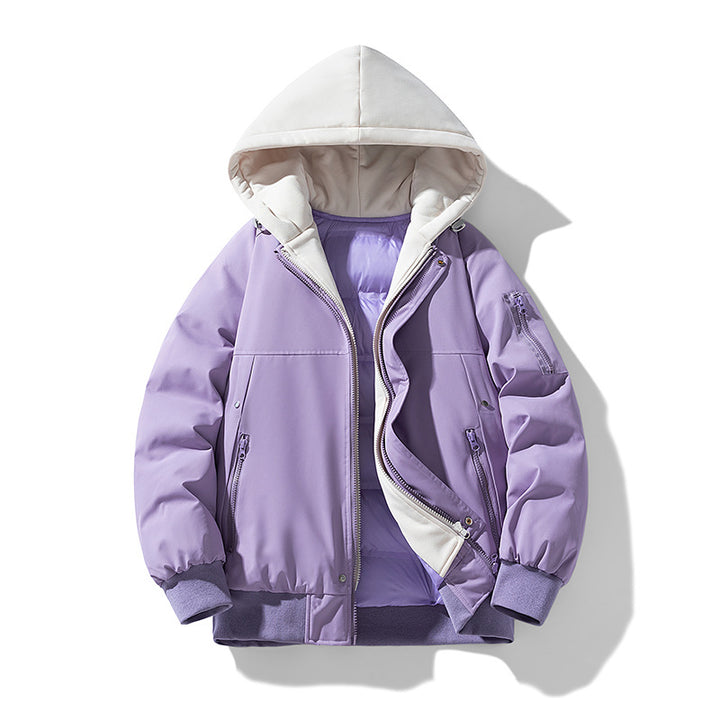 Women's quilted transitional jacket with removable hood lining Lune London