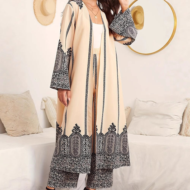 Ladies long kimono with delicate pattern Lune London