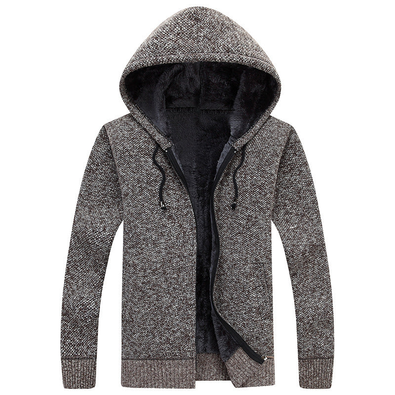 Comfortable fleece jacket for men with hood and soft inner lining Lune London